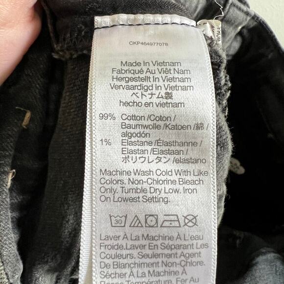 Madewell Perfect Vintage Straight Jean Women's 29 Faded Black High Rise Raw Hem - Picture 7 of 8